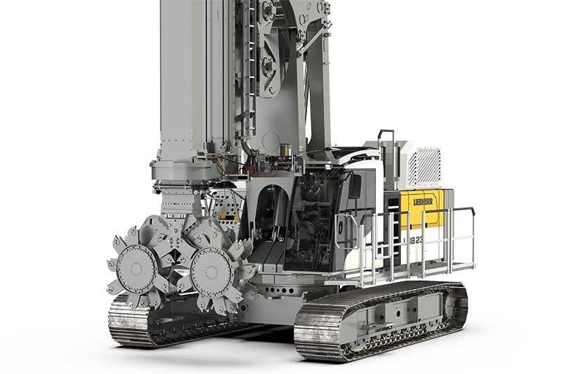 Arbeiten aus einer Hand: Der neue Fräsmischer Liebherr LMC 80 am Ramm- und Bohrgerät LRB 23 ermöglicht eine präzise Baugrundverbesserung direkt im vorhandenen Bodenmaterial. | Foto: Liebherr