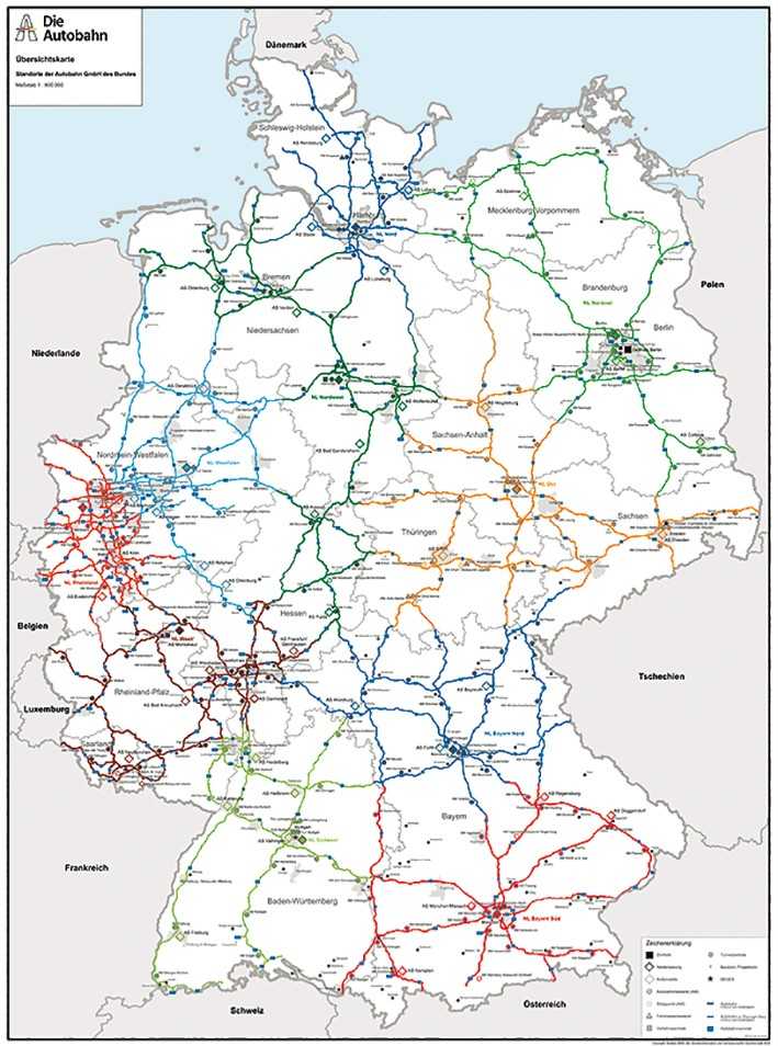 Übersicht: Standorte der Autobahn GmbH | Foto: Autobahn GmbH