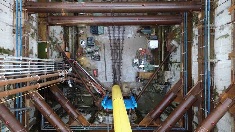 Parallel zum Vortrieb schreiten die Arbeiten an den beiden Schächten voran. | Foto: Porr Parallel zum Vortrieb schreiten die Arbeiten an den beiden Schächten voran. | Foto: Porr