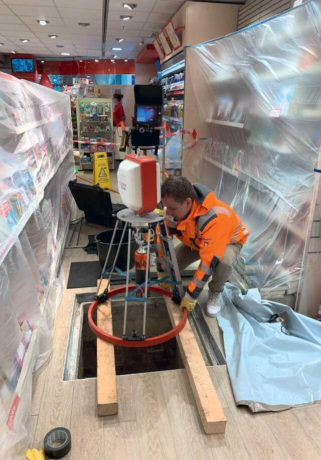 Einsatz der Schachtkamera im Ladenbereich Einsatz der Schachtkamera im Ladenbereich