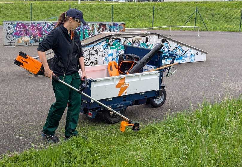 Der elektrisch angetriebene Fahrradlastenanhänger K-Ryole Pick-Up von Pellenc. | Foto: Pellenc/Damien Rosso