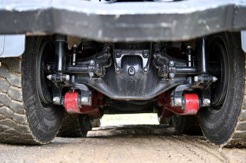 Mit der Ultimaax-Federung kann auf Stabilisatoren an den Hinterachsen verzichtet werden. Stoßdämpfer bleiben vorhanden. | Foto: QUATEX Mit der Ultimaax-Federung kann auf Stabilisatoren an den Hinterachsen verzichtet werden. Stoßdämpfer bleiben vorhanden. | Foto: QUATEX