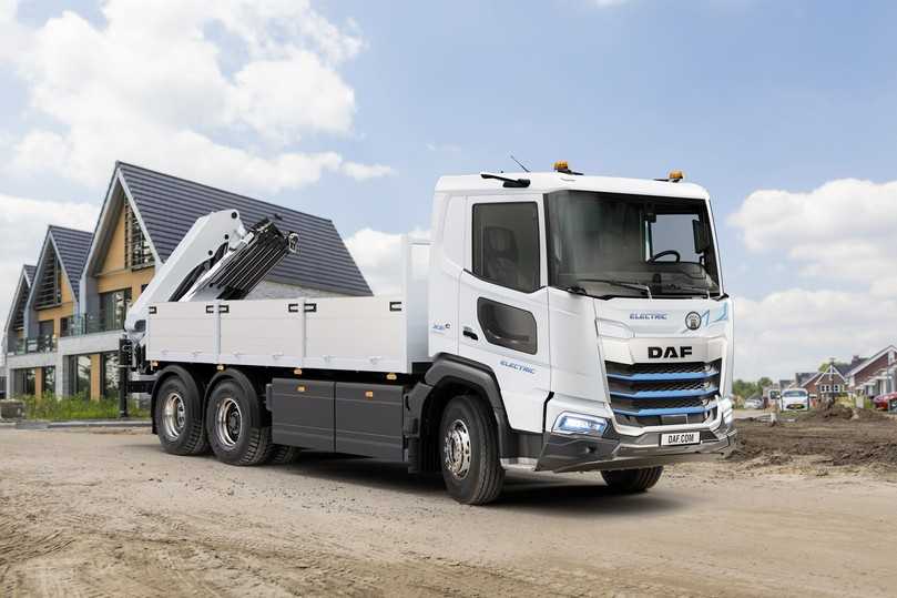 DAF XFC 350 Electric mit Pritsche und Kran | Foto: DAF Trucks