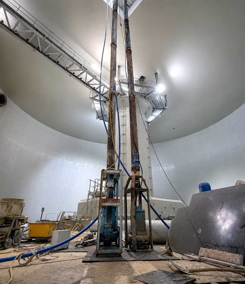 Zwei GPN622-Pumpen vor der Testflutung des Regenüberlaufbeckens | Foto: Tsurumi Zwei GPN622-Pumpen vor der Testflutung des Regenüberlaufbeckens | Foto: Tsurumi