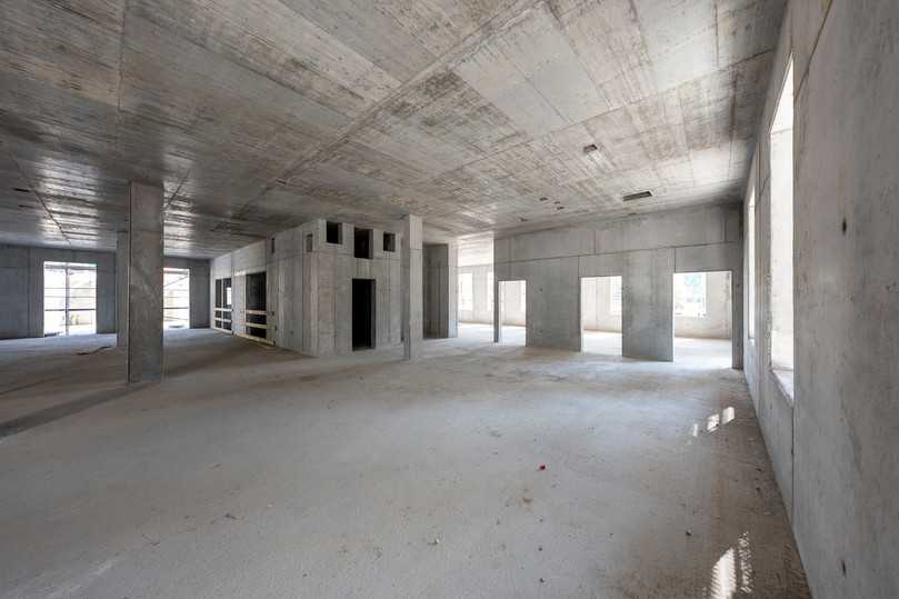 Die Wände und Decken im Oberbau bestehen aus „EcoCrete R“ mit 25 Prozent rezyklierter Gesteinskörnung. | Foto: Heidelberg Materials AG/Christian Buck Die Wände und Decken im Oberbau bestehen aus „EcoCrete R“ mit 25 Prozent rezyklierter Gesteinskörnung. | Foto: Heidelberg Materials AG/Christian Buck