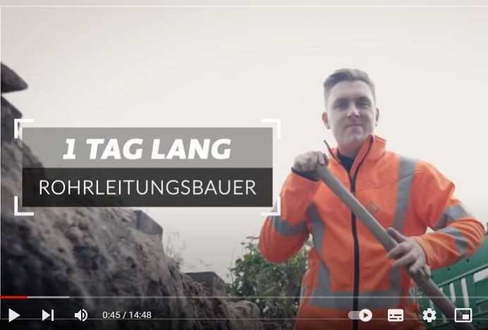rbv-Initiative: YouTube-Video zu Arbeit, Ausbildung und Chancen eines Rohrleitungsbauers