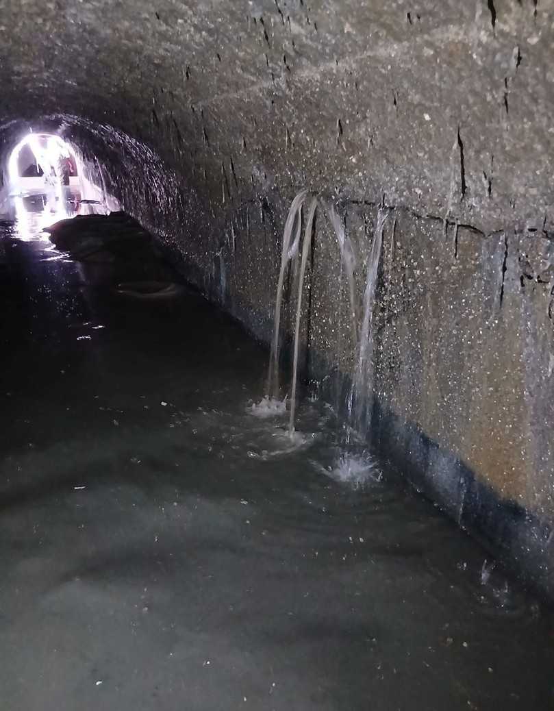 Infiltration Grundwasser in Abwasserkanal | Foto: Impreg Infiltration Grundwasser in Abwasserkanal | Foto: Impreg
