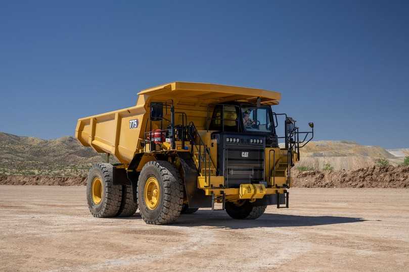 Der neue Muldenkipper Cat 775 Kinetic ist auf der Steinexpo 2026 in Aktion zu bewundern. | Foto: Caterpillar