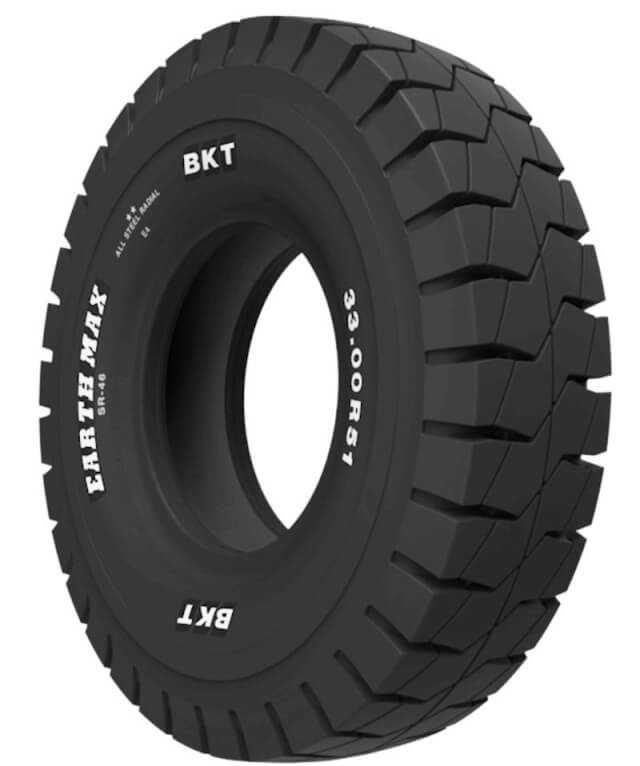 Prototyp: BKT plant, schon bald noch größere Reifen im Format von 51 Zoll auf den Markt zu bringen. Der Maschinenpark in der Fabrik in Bhuj lasse zwar sogar die Fertigung von Reifen bis 63 Zoll zu, dieses Segment habe man aber bis auf weiteres nicht vor zu bedienen. | Foto: BKT Prototyp: BKT plant, schon bald noch größere Reifen im Format von 51 Zoll auf den Markt zu bringen. Der Maschinenpark in der Fabrik in Bhuj lasse zwar sogar die Fertigung von Reifen bis 63 Zoll zu, dieses Segment habe man aber bis auf weiteres nicht vor zu bedienen. | Foto: BKT