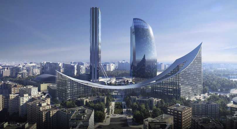 So soll die Mailänder "Welle" aussehen, wenn sie fertiggestellt ist. Damit wird Ende 2026 gerechnet. | Foto: BIG So soll die Mailänder "Welle" aussehen, wenn sie fertiggestellt ist. Damit wird Ende 2026 gerechnet. | Foto: BIG