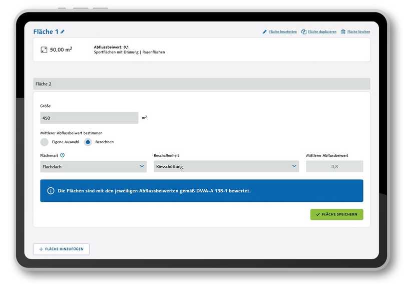 Der AquaFlowManager führt Schritt für Schritt durch den Planungsprozess – von der Dateneingabe über die Systemauswahl bis zur Berechnung und Nachweisführung. | Foto: Funke Kunststoffe GmbH