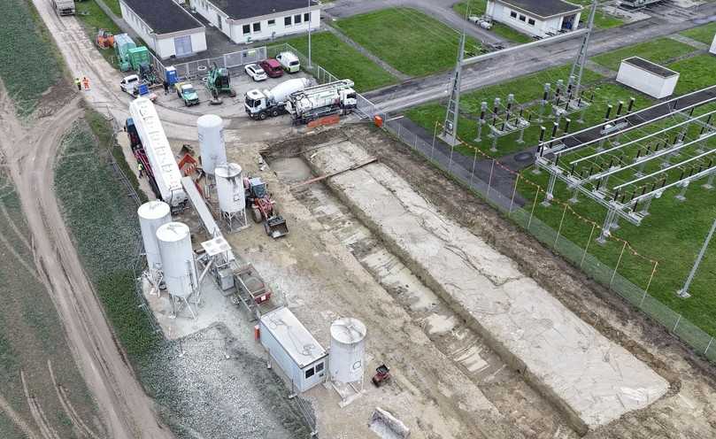 Substitution Tiefgründung mit Flachgründung aus Flüssigbodenbodenplatte | Foto: Flüssigboden Engineering GmbH