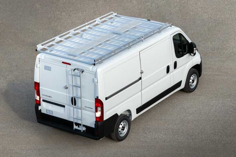 Oben Träger, hinten Leiter, drinnen Service-Ausbau. | Foto: Stellantis