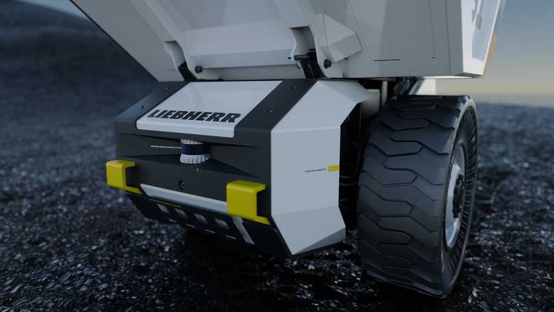 Der S1 Vision ist als autonomer, batterieelektrischer Einachser konzipiert und soll Materialtransporte in klar strukturierten Arbeitsbereichen automatisieren. | Foto: Liebherr/S1 Vision