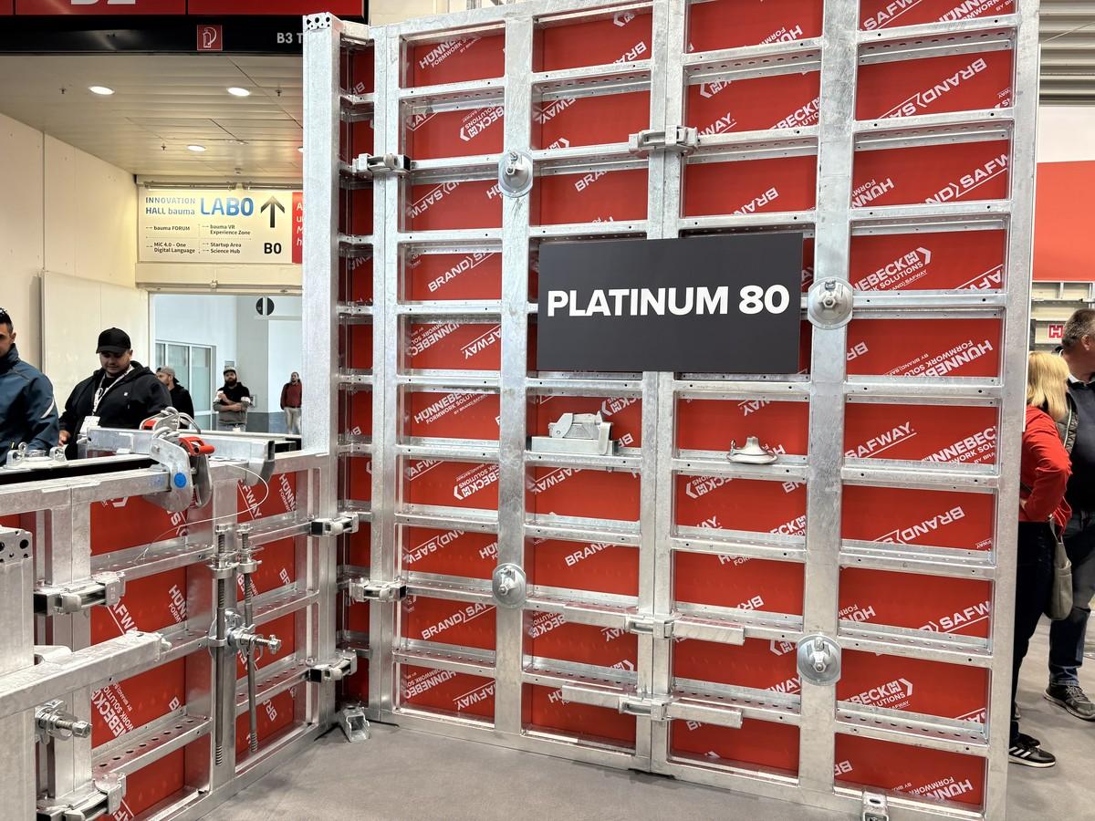 Erstmals auf der bauma 2025 zu sehen: die neue Wandschalung „Platinum 80“ als Prototyp. | Foto: Hünnebeck