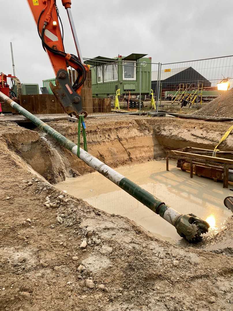 Pilotbohrung mit 14 ¾“-Bohrkopf und Mudmotor | Foto: Bohlen & Doyen Bau Pilotbohrung mit 14 ¾“-Bohrkopf und Mudmotor | Foto: Bohlen & Doyen Bau
