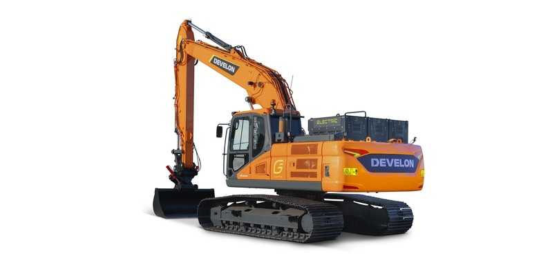Im Vergleich zum DX230LCE-7, der neun Stunden Betriebszeit bietet, ermöglichen die größeren Batteriepacks dem DX250LCE-7 insgesamt 12 Stunden. | Foto: Develon Im Vergleich zum DX230LCE-7, der neun Stunden Betriebszeit bietet, ermöglichen die größeren Batteriepacks dem DX250LCE-7 insgesamt 12 Stunden. | Foto: Develon