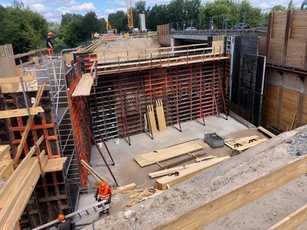 Widerlager bis 6,75 Meter Höhe wirtschaftlich schalen