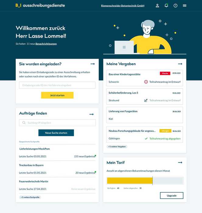 Neue Ausschreibungs-Datenbank mit mega-schneller Suchfunktion
