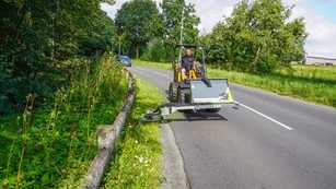Mähen am Zaun und im Gestrüpp