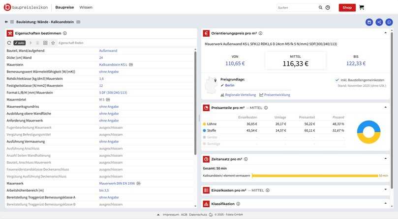 baupreislexikon.de nutzt eine Kombination aus Marktdaten, regionalen Faktoren und typischen Zuschlagssätzen der jeweiligen Gewerke. | Foto: f:data baupreislexikon.de nutzt eine Kombination aus Marktdaten, regionalen Faktoren und typischen Zuschlagssätzen der jeweiligen Gewerke. | Foto: f:data