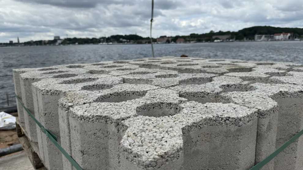 Holcim baut Riff aus CO2-armen Beton in Kiel Friedrichsort