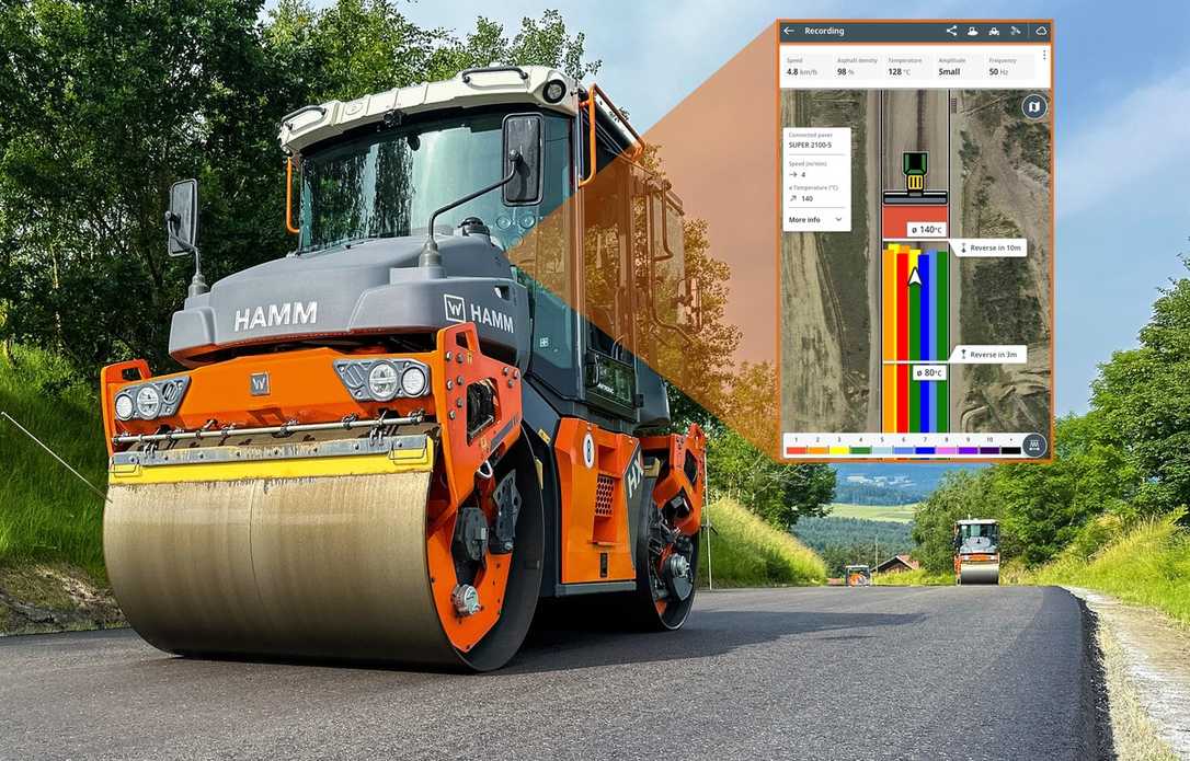 Hamm Verdichtungskontrolle und -dokumentation mit Track Assist und WPT Compacting
