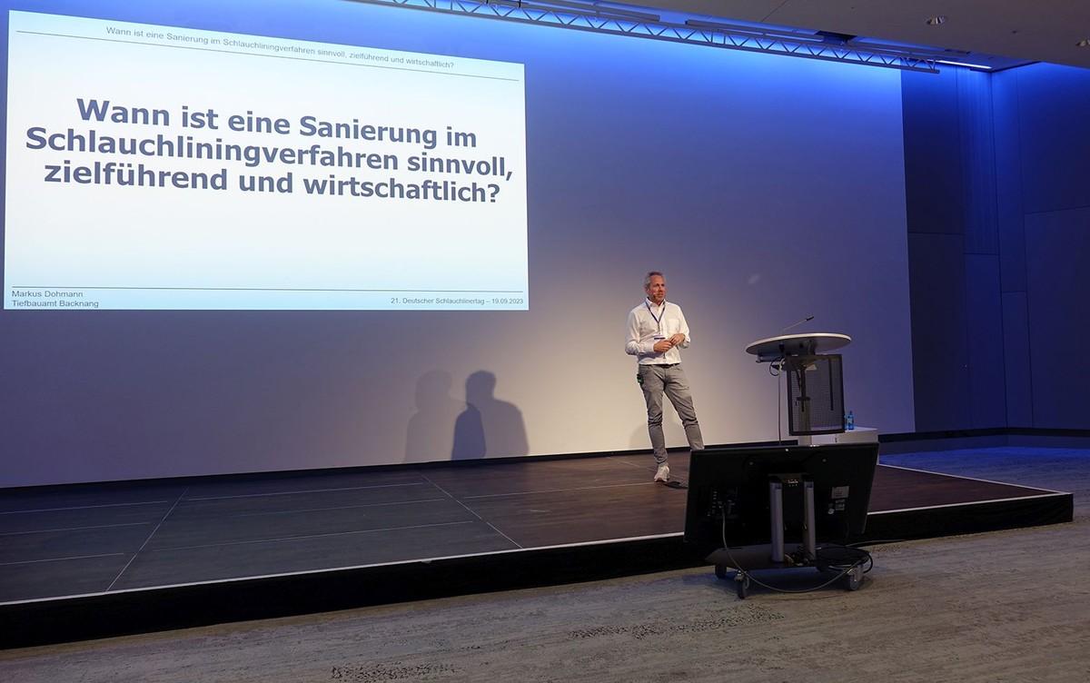 „Der Blick auf die Schadensbilder und deren Ursachen ist entscheidend“, so Markus Dohmann, Große Kreisstadt Backnang, in seinem Vortrag. | Foto: TAH