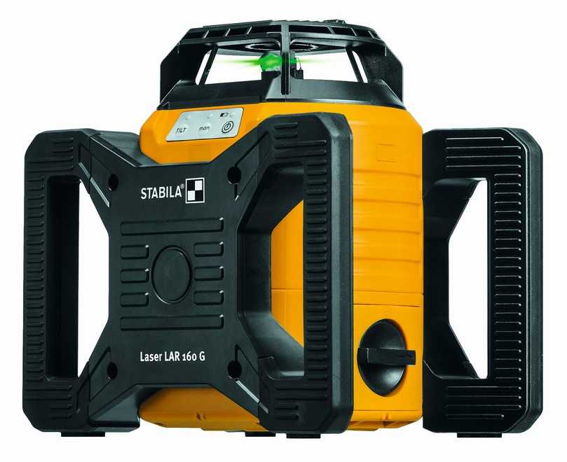 Der Rotationslaser LAR 160 wird einfach und komfortabel über nur drei Knöpfe bedient. Das Modell LAR 160 G mit GreenBeam eignet sich besonders für Innenräume. | Foto: Stabila Der Rotationslaser LAR 160 wird einfach und komfortabel über nur drei Knöpfe bedient. Das Modell LAR 160 G mit GreenBeam eignet sich besonders für Innenräume. | Foto: Stabila