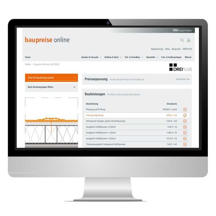 Update 2025 für Baukosten online