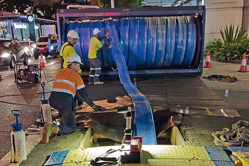 Nach sechs Jahren Planung und zwei Testprojekten wurde die Trinkwasserleitung DN 600 in der Ann Street in Brisbane 2020 mit Primus Line saniert. | Foto: Rädlinger primus line Nach sechs Jahren Planung und zwei Testprojekten wurde die Trinkwasserleitung DN 600 in der Ann Street in Brisbane 2020 mit Primus Line saniert. | Foto: Rädlinger primus line