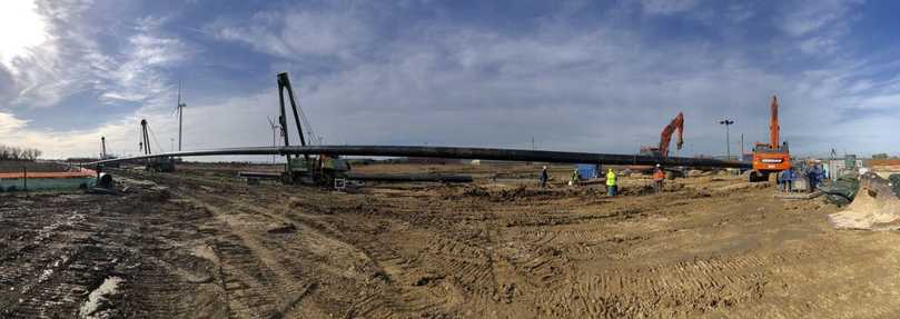 Beginn des Rohreinzugs DN 600 | Foto: LMR Drilling Beginn des Rohreinzugs DN 600 | Foto: LMR Drilling