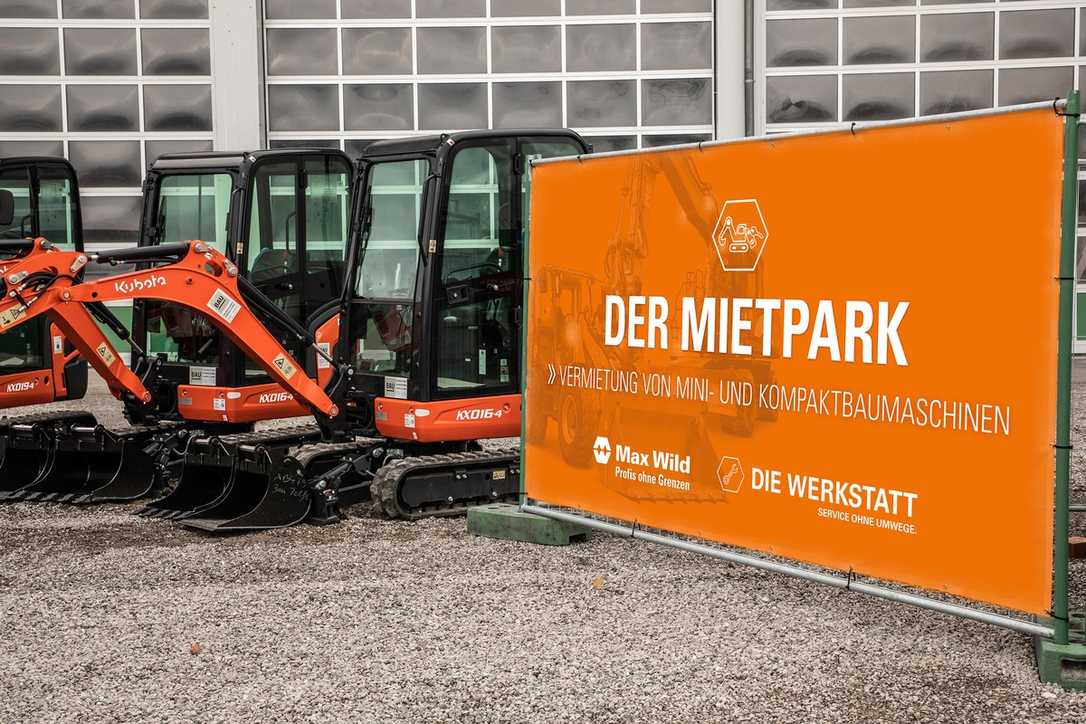 Neuer Mietpark für Baumaschinen und Anbaugeräte Neuer Mietpark für Baumaschinen und Anbaugeräte