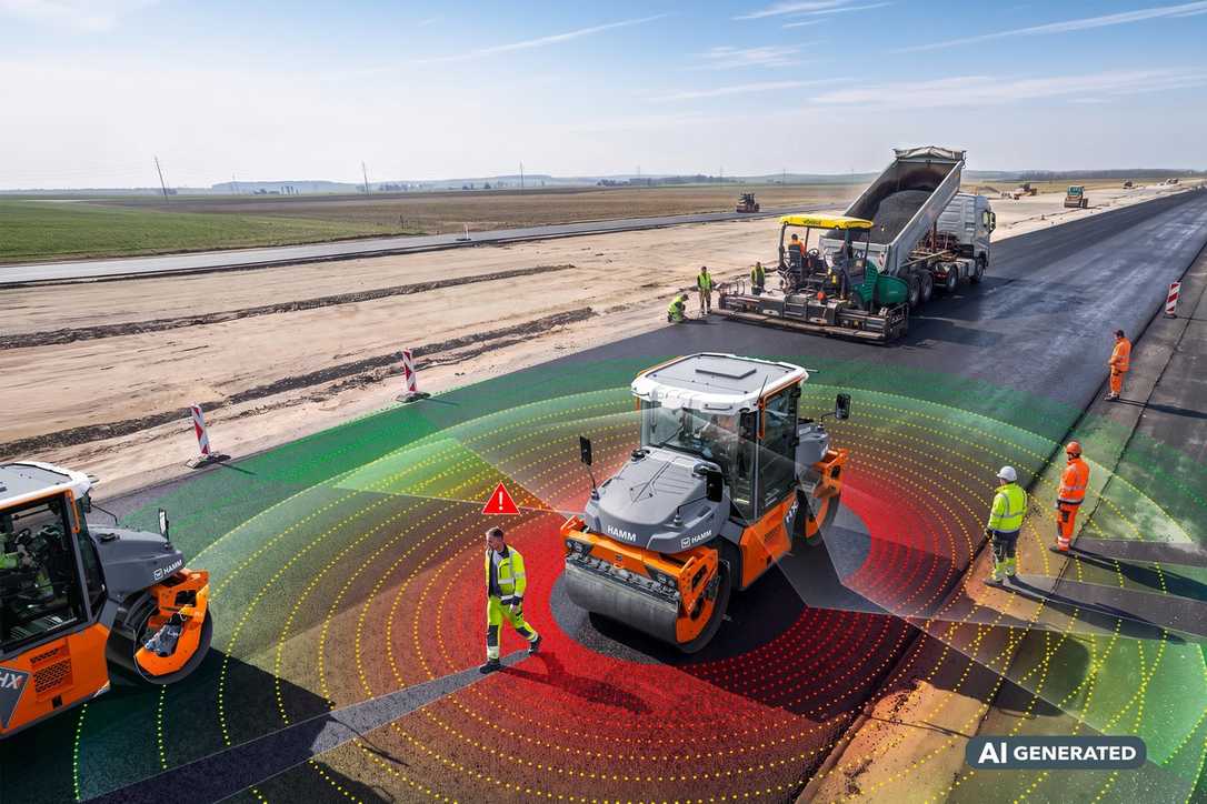 Walzen im Asphaltbau sicherer machen? Der neue Brake Assist von Hamm Walzen im Asphaltbau sicherer machen? Der neue Brake Assist von Hamm