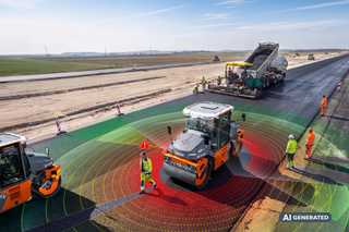 Arbeitssicherheit im Straßenbau: Hamm zeigt neuen Brake Assist für Walzen