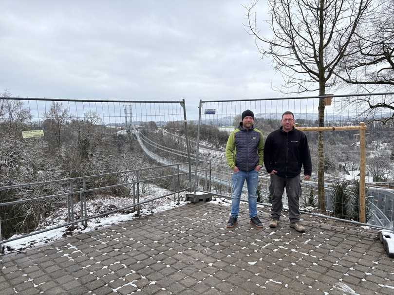 Bauleiter Markus Ölke (links) und Polier Michael Kreuter. | Foto: Schöppler