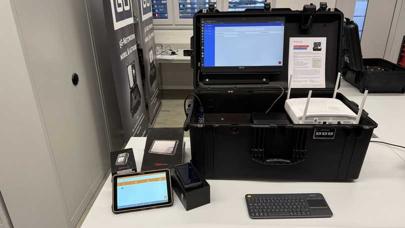 Ein Koffer beinhaltet alles, was man für den Aufbau eines stabilen und sicheren 5G-Campus-Netzes braucht. | Foto: ConnectingCase Ein Koffer beinhaltet alles, was man für den Aufbau eines stabilen und sicheren 5G-Campus-Netzes braucht. | Foto: ConnectingCase