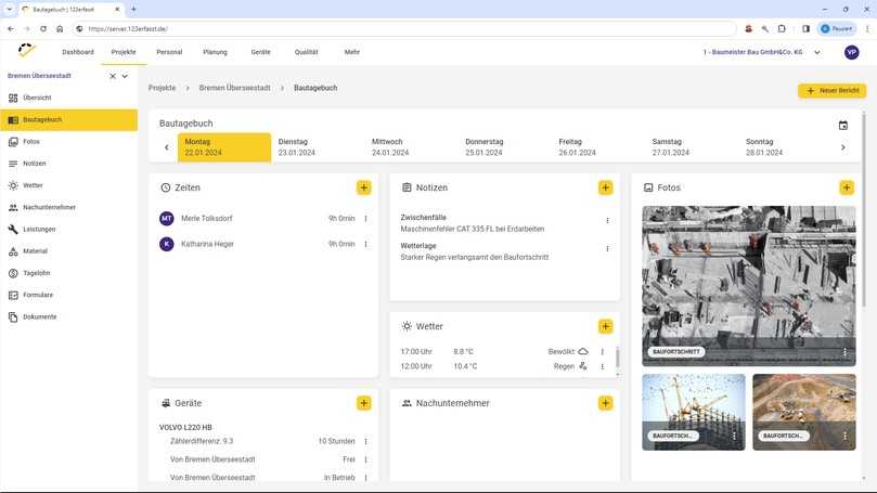 Intuitiv zu bedienendes und flexibles Bautagebuch. | Foto: Nevaris Intuitiv zu bedienendes und flexibles Bautagebuch. | Foto: Nevaris