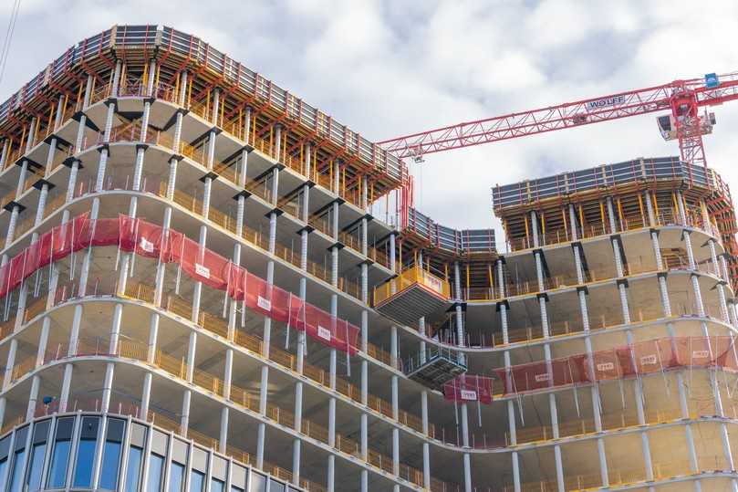 Auf die Baustellenanforderungen abgestimmte Schalungslösungen von Peri unterstützten die termingerechte Fertigstellung des Rohbaus. | Foto: Peri Deutschland