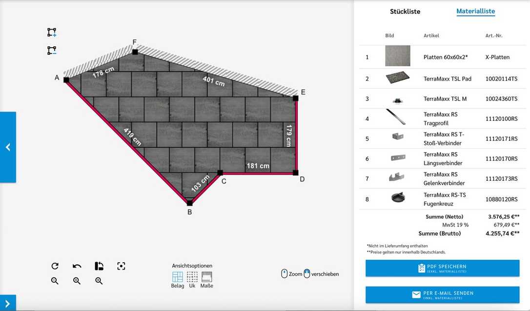 Klose Up von Gutjahr - Der Online-Konfigurator für Terrasse und Balkon Klose Up von Gutjahr - Der Online-Konfigurator für Terrasse und Balkon
