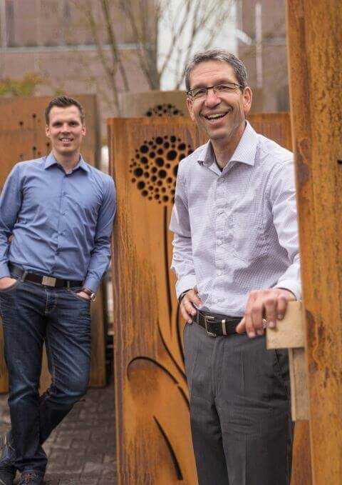 Dr. Claus Thumm (re.) und Vertriebsleiter Mathias Bauer von der Firma Gartenmetall. | Foto: Gartenmetall