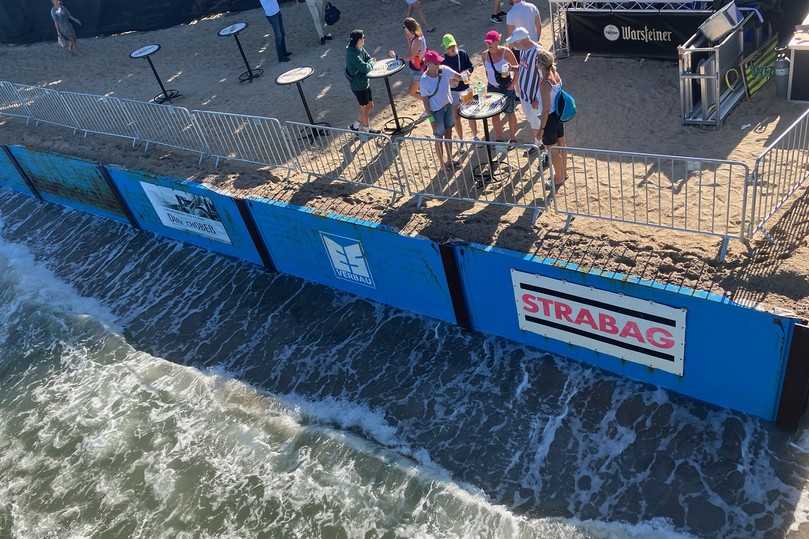 Der Einsatz des Verbaus hatte keine statischen Gründe, sondern diente ausschließlich dem Schutz des angeschütteten Sandes vor den Wellen. | Foto: Terra Infrastructure GmbH