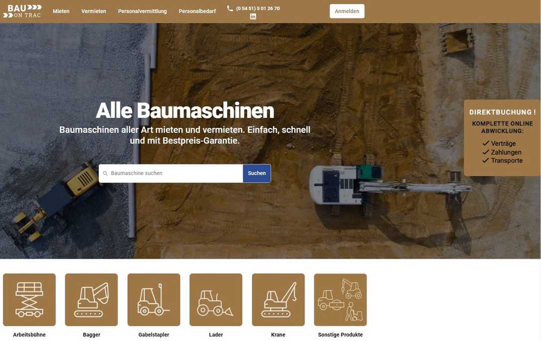Baumaschinen einfach online mieten mit Mietplattform Bauontrac Baumaschinen einfach online mieten mit Mietplattform Bauontrac