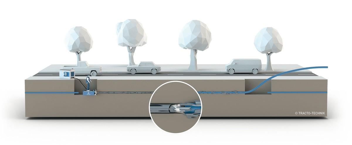 Im Berstlining-Verfahren können defekte Altrohre in der bestehenden Trasse schonend und schnell erneuert werden. | Foto: Tracto-Technik Im Berstlining-Verfahren können defekte Altrohre in der bestehenden Trasse schonend und schnell erneuert werden. | Foto: Tracto-Technik