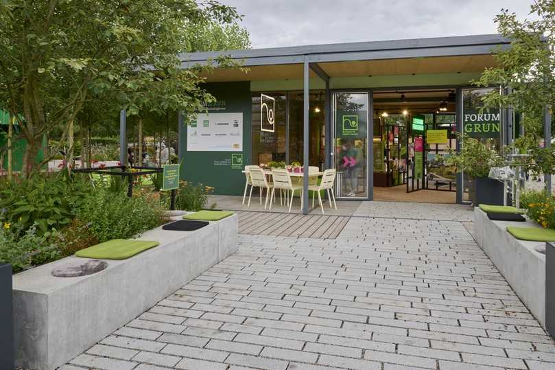 Herzstück der Beteiligung des VGL Bayern ist das „Forum.Grün – Pavillon der Landschaftsgärtner“ im Zentrum der Themengärten. | Foto: VGL Bayern