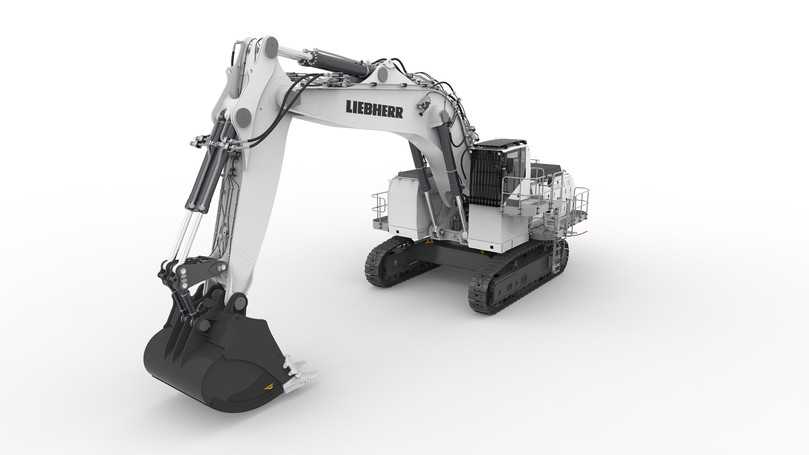 Der Miningbagger R 9150 E verbindet eine beeindruckende Kraftverteilung mit den Vorteilen eines Elektroantriebs. | Foto: Liebherr Der Miningbagger R 9150 E verbindet eine beeindruckende Kraftverteilung mit den Vorteilen eines Elektroantriebs. | Foto: Liebherr