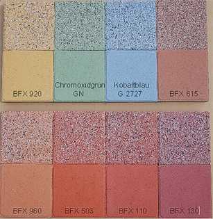 Farbiger Beton im Garten