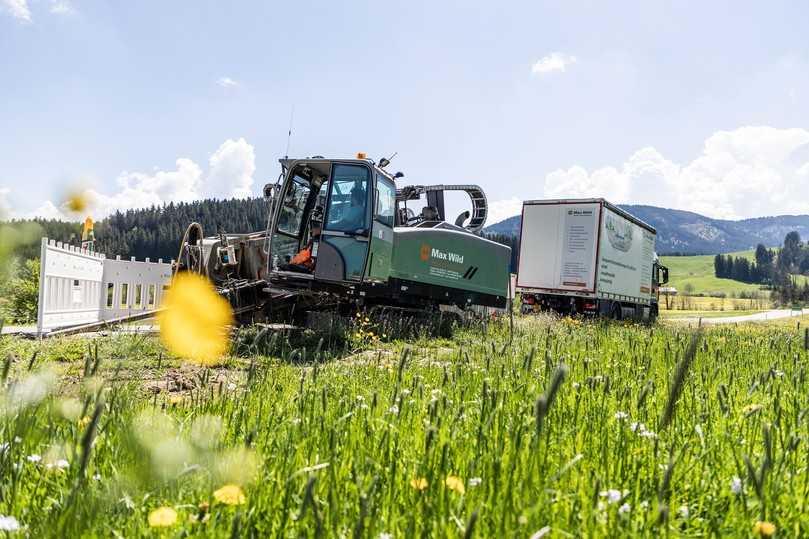 Die Bohranlage beim Einsatz auf der Baustelle. | Foto: Max Wild