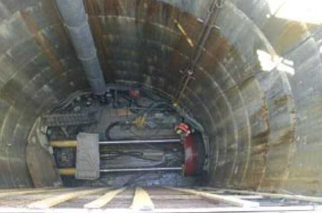 Raumverhältnisse im Startschacht.