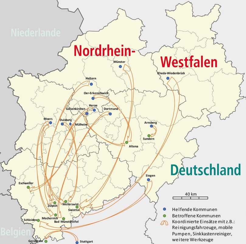 Kommunen helfen Kommunen: Die vom IKT und KomNetAbwasser koordinierten Hilfseinsätze nach der Starkregenflut 2021 | Foto: IKT Kommunen helfen Kommunen: Die vom IKT und KomNetAbwasser koordinierten Hilfseinsätze nach der Starkregenflut 2021 | Foto: IKT